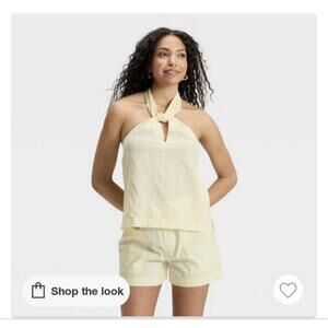 NWT cream Halter top (S) and short (XS) set for spring and summer